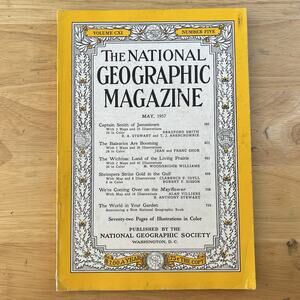 Vintage National Geographic May 1957 Jamestown Balearics Wichitas Shrimpers